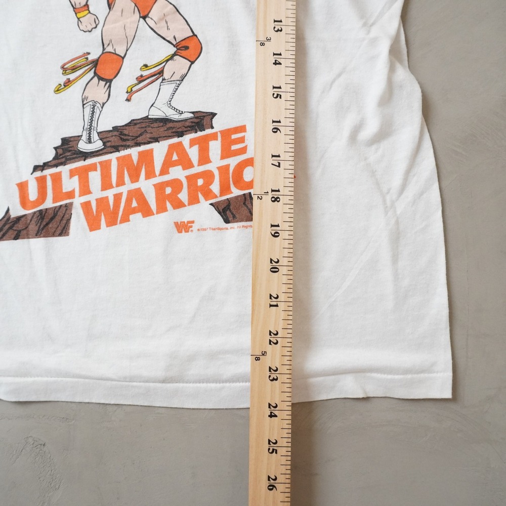 Vintage WWF Ultimate Warrior Tank Top Medium Mens 80s White USA Made RARE - Picture 7 of 8